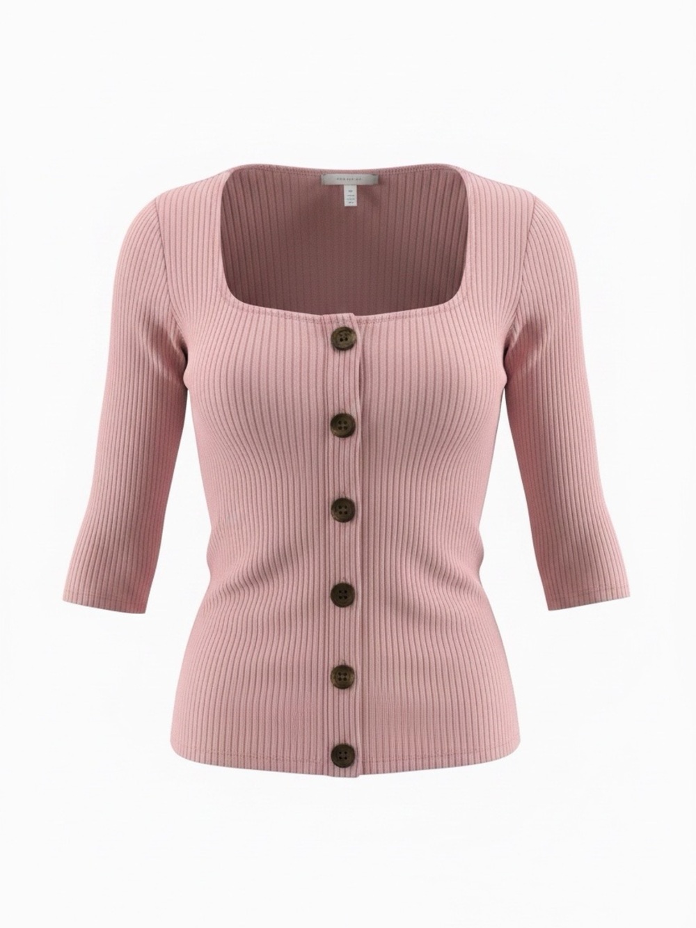 Free people 3-4 sleeve button up ribbed sweater